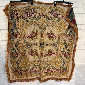 Vintage Floral Matador Spanish Bull Fighting Tapestry Throw with Fringe